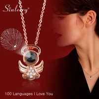 sinleery i love you necklace 100 languages 2 colors choker chian small angel necklaces for women girls jewelry zd1 ssa