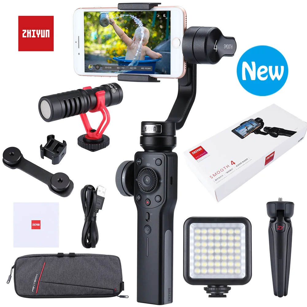 Ручной Стабилизатор Zhiyun Smooth 4 3 осевой шарнирный стабилизатор для смартфона iPhone 11