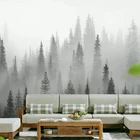 Самоклеящиеся фотообои на заказ, с эффектом тумана, с эффектом омбре, пейзажем, безмятежной природы, леса, водостойкие Фоновые наклейки