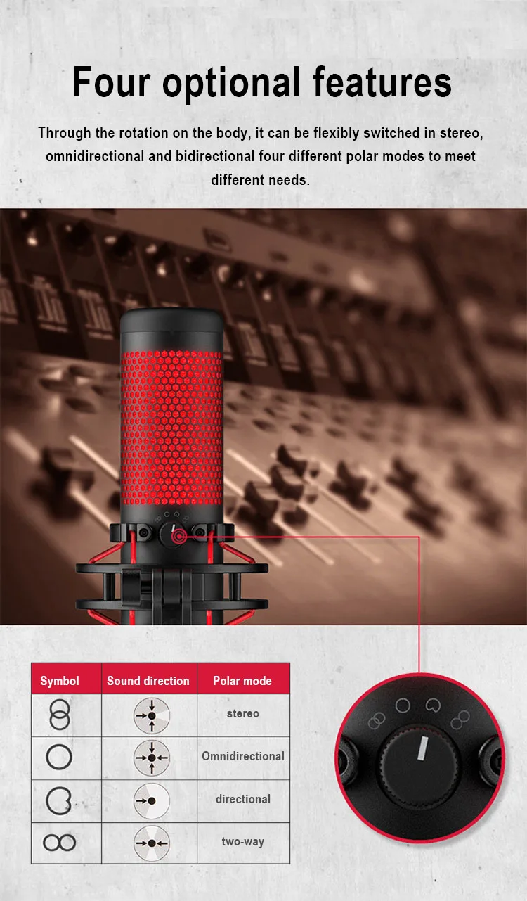 Для Kingston HyperX QuadCast электронный игровой микрофон Профессиональный Компьютер