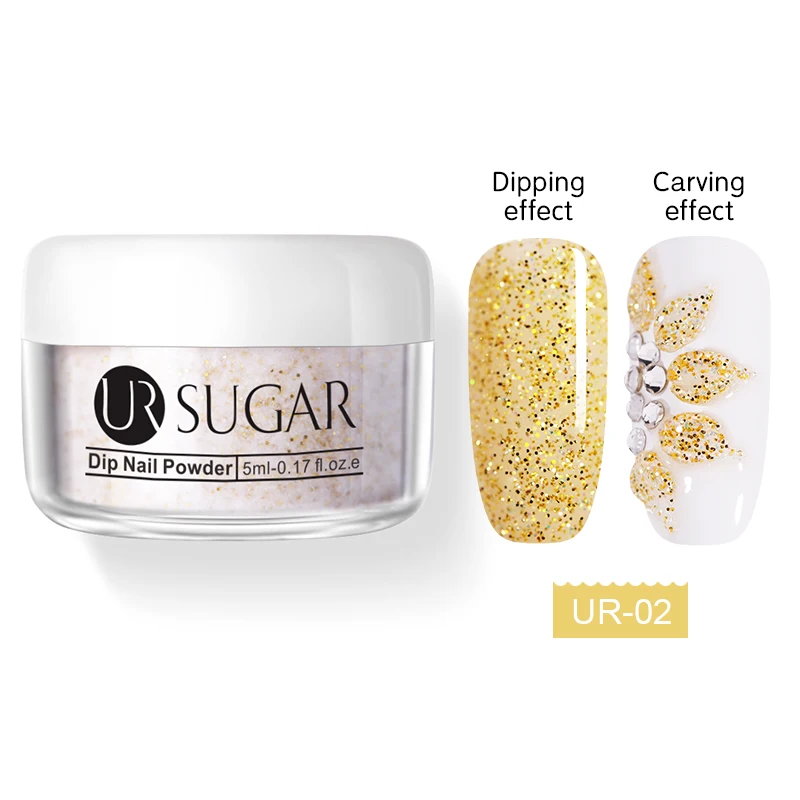 2 Ur Sugar 5 мл Искрящийся 3 в 1 погружающийся порошок для ногтей акриловый порошок для вырезания наращивание ногтей Блестящий Порошок Dip порошок для ногтей - Цвет: 2