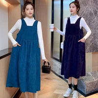 maternity wear autumn and winter korean fashion suspender skirt sweater two piece maternity dress