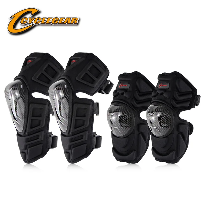 

Carbon fiber protector motorcycle racing off-road vehicle four piece knee protector for outdoor riding k09h09