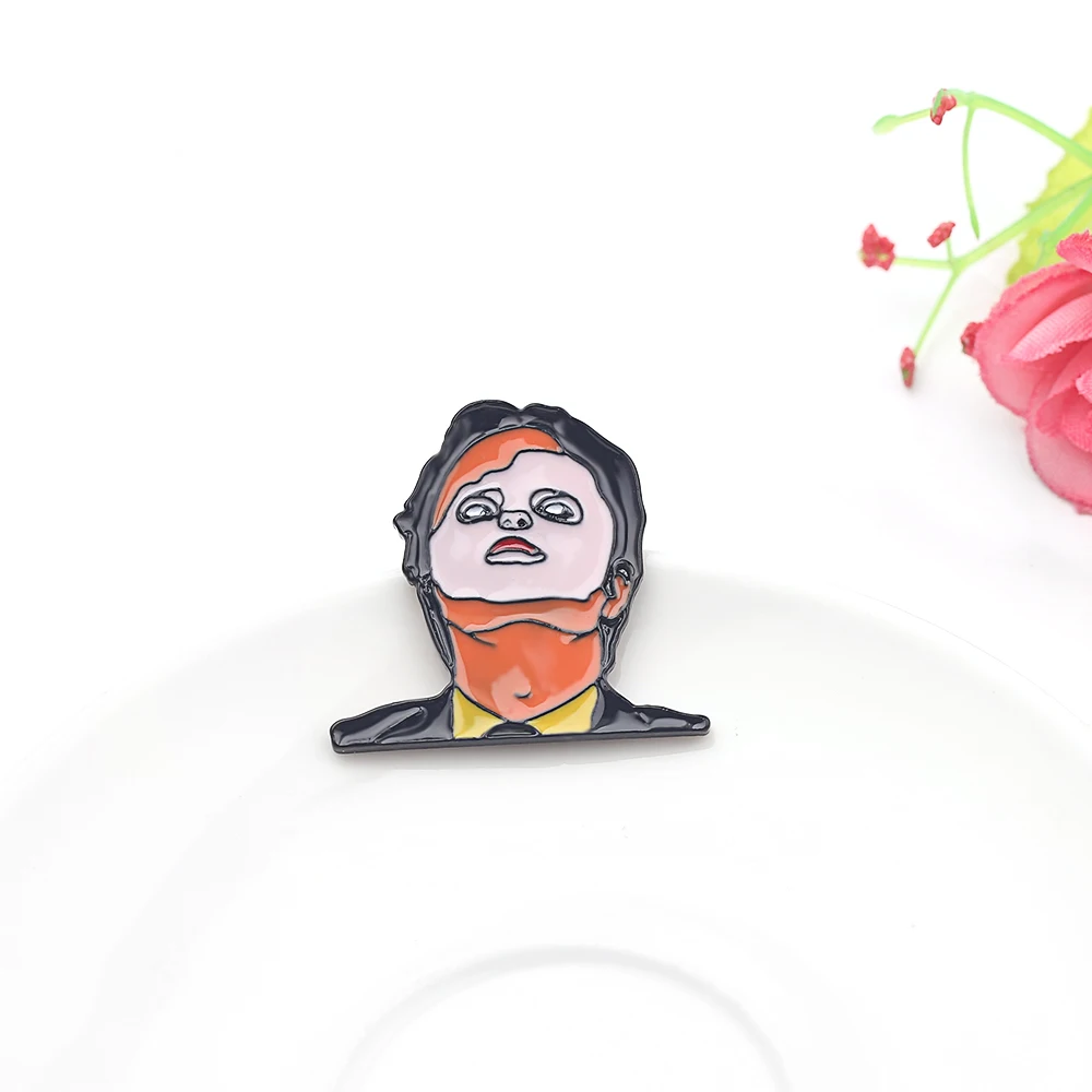 Эмалированная булавка для маски Dwight Schrute значок Rainn Wilson Офисная брошь в ужас