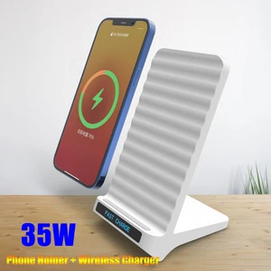 35w qi wireless charger stand for iphone x xs max xr 11 pro 8 for samsungs s20 s10 s9 fast charging dock station phone charger free global shipping