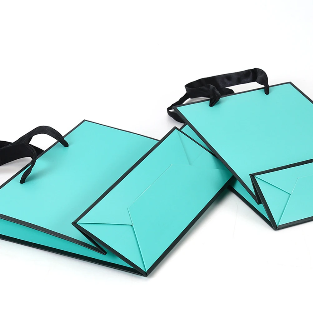 4 шт бумажный мешок для подарков упаковка ювелирных изделий с черным ободом