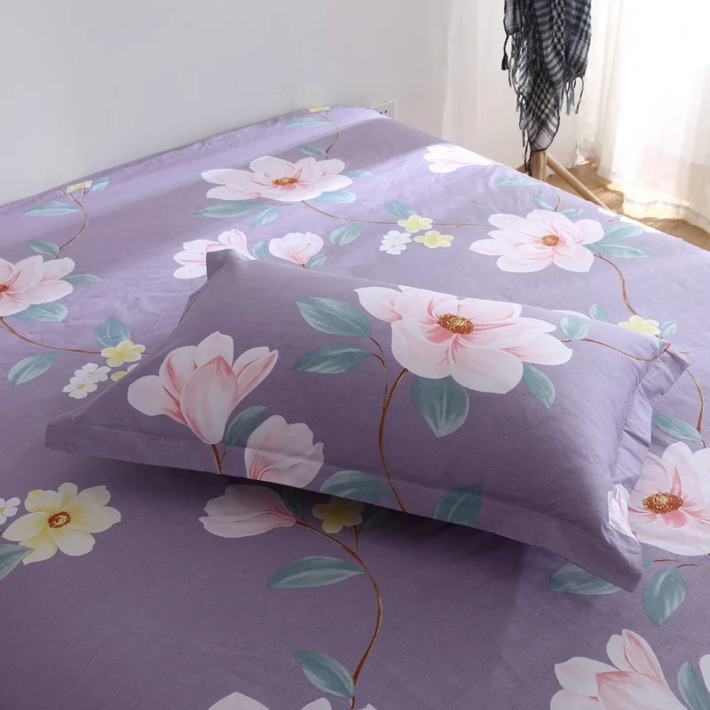 Постельное белье из 100% хлопка двойная простыня наволочка постельное с розовыми и