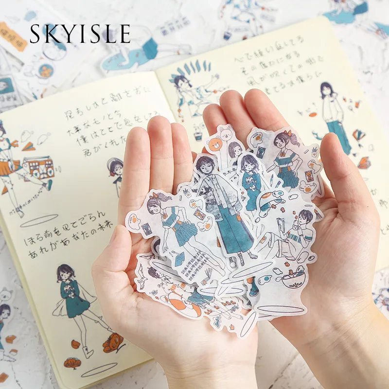 

Skyisland плавающий блокнот на соленой основе с мультяшными персонажами и бумажными наклейками, корейские наклейки, декоративные наклейки Life ...