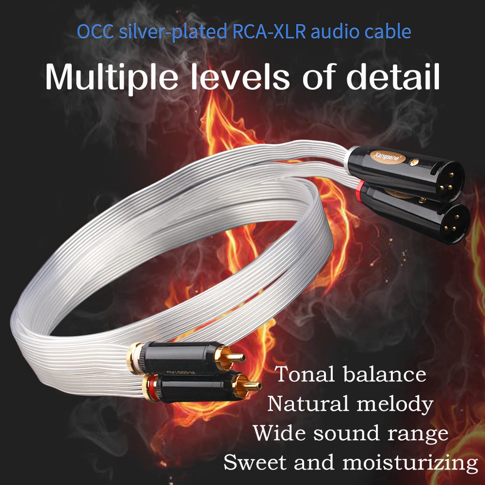 Серый KNIGHT музыка лента 14 шт. OCC с серебряным покрытием RCA XLR один посылка аудио
