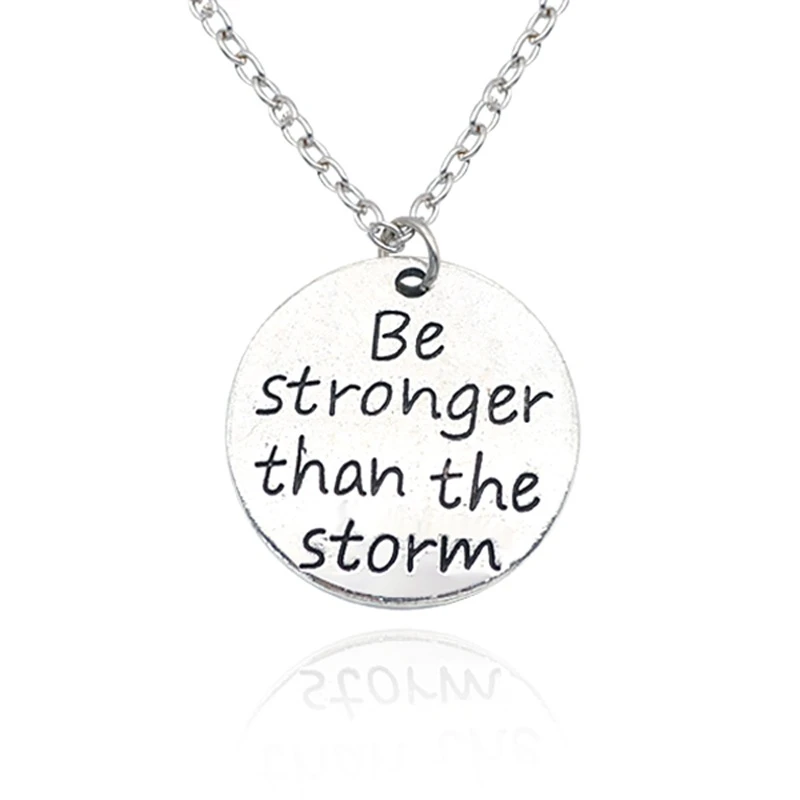 Вдохновляющий Амулет ожерелье быть сильным чем шторм женщины кулон s девушка