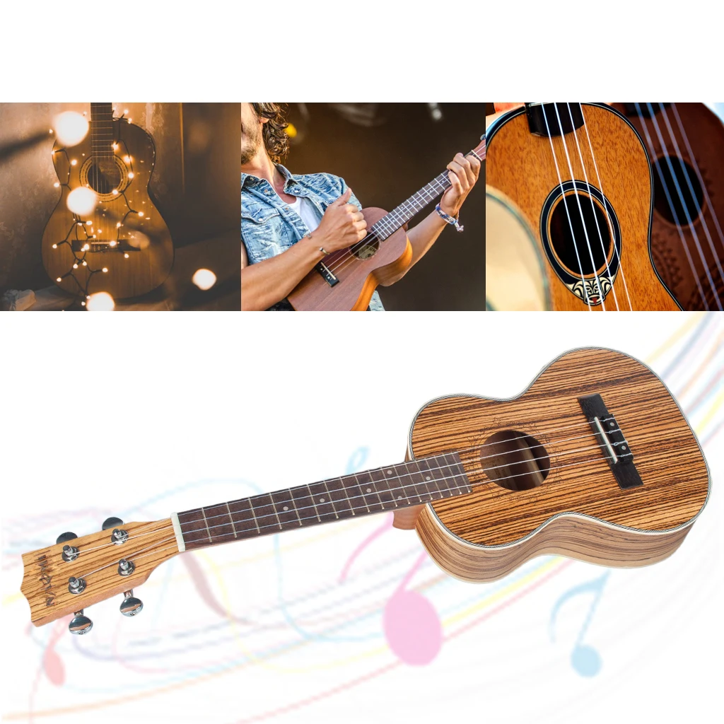 Наоми укулеле концертная Гавайская гитара Акустическая Zebrawood 4 струны 23