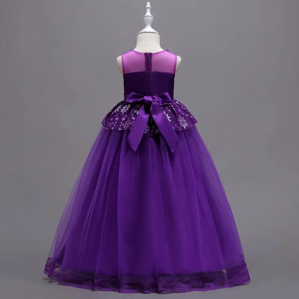 

Formal Dress for Graduation Ceremony Prom Green Yellow Purple Black and Red Evening Gowns for Girl Aged 5 To 12 13 14 15 Years