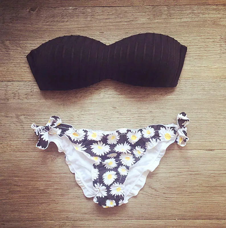 Размера плюс купальник женский с лямкой через шею разные стили бандажные стринги