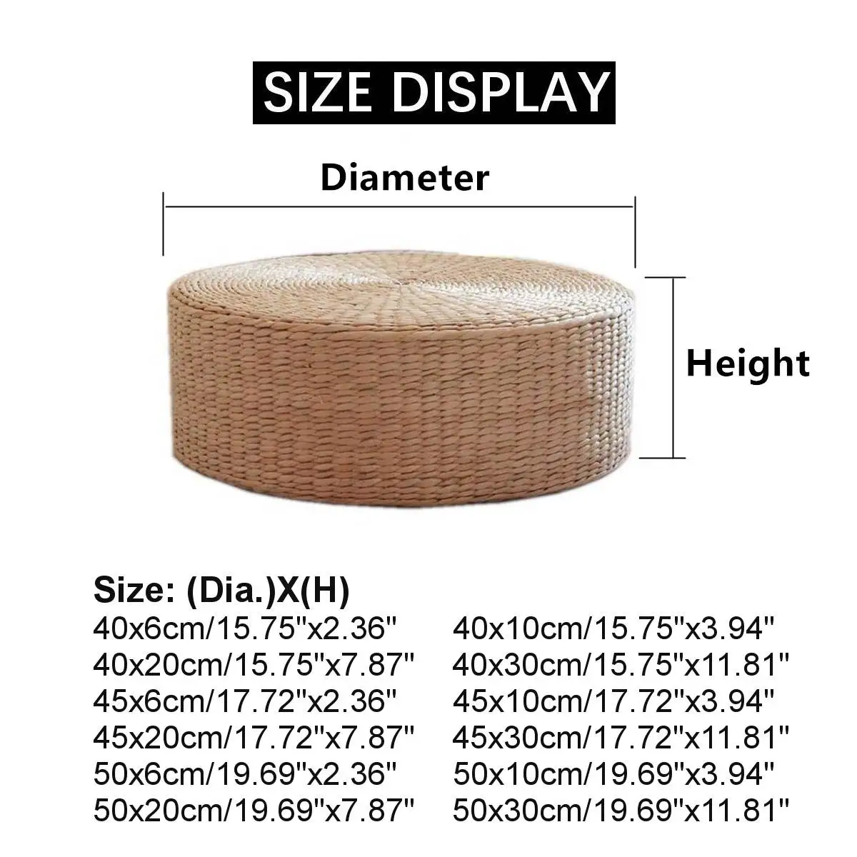 

Rattan Tatami Seat Cushion Sofas Round Floor Meditation Yoga Mat Chair Sitting Futon Cushion Tatami Buddha Pad 40/45/50cm