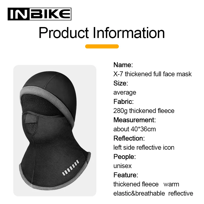 Мотоциклетная Балаклава INBIKE Зимний мотоциклетный головной убор с капюшоном