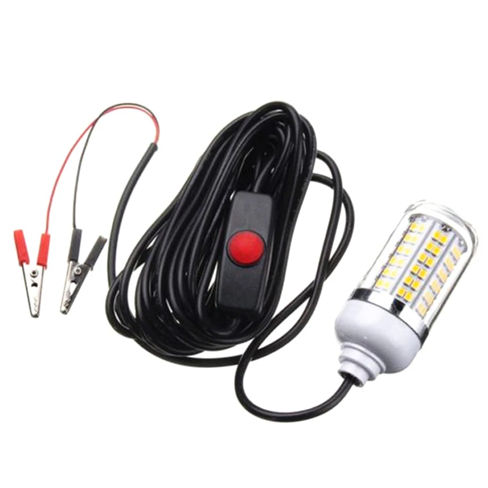 

12-24V 5W 108LEDs Underwater Fishing Light Lure Bait Submersible Fish Finder Lamp IP68 with 5m/16.4ft Cord