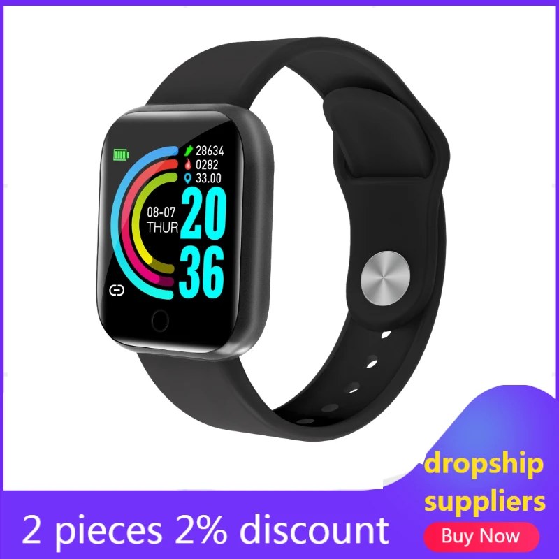 Factory Wholesale New Y68 D20Pro Smart Watch Men Women Put Photo Diy Watch Face Fitness Tracker Sport digital SmartWatch Hodinky