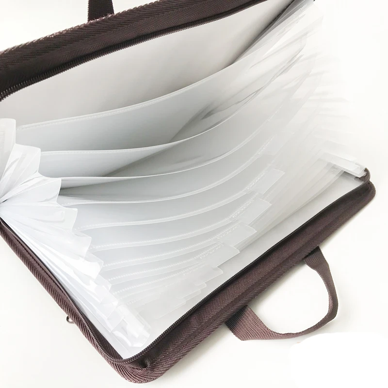 

Small fresh file bag naked bear folder 13 grid multi-layer student test paper clip simple information storage bag organ bag