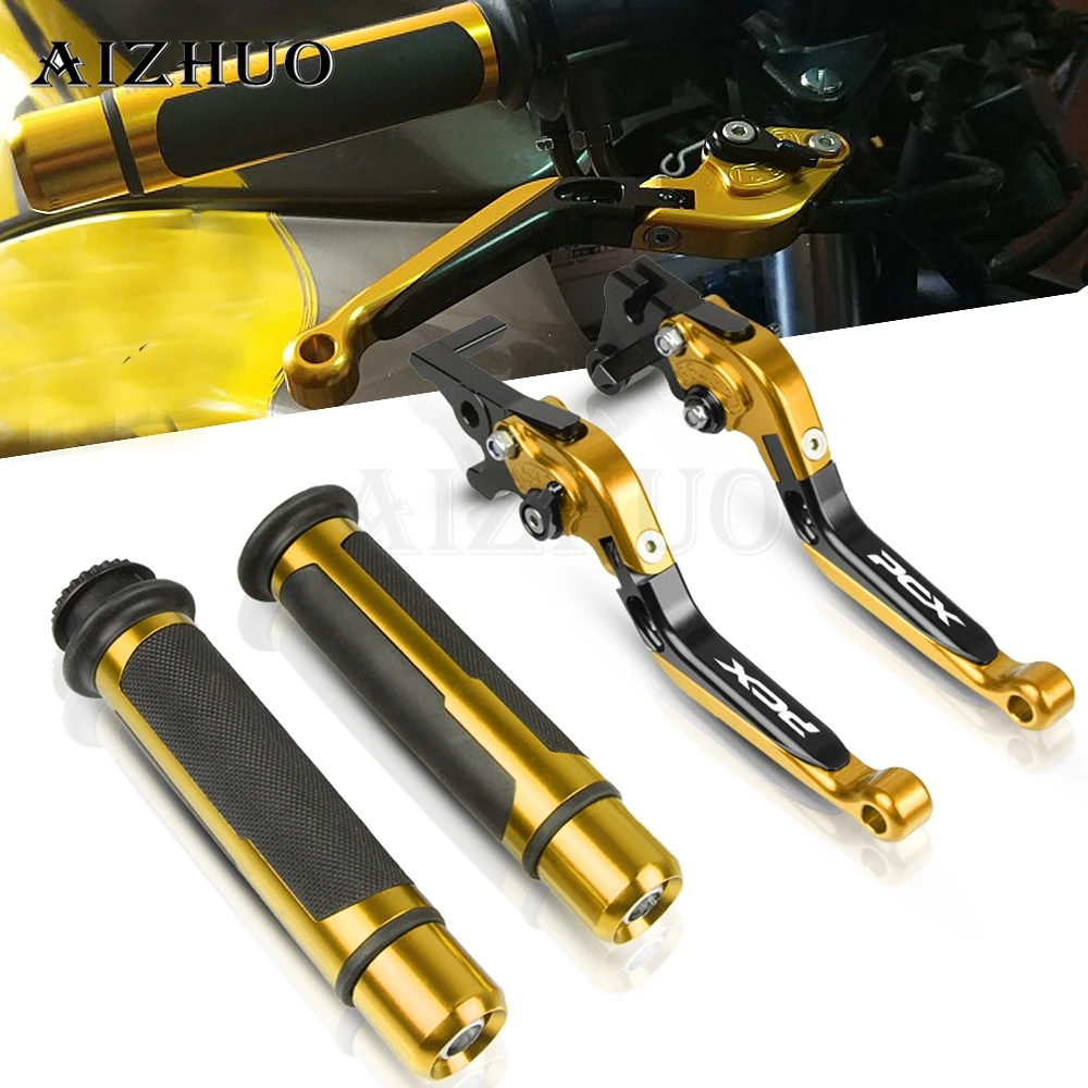 

For HONDA PCX 125 PCX125 PCX 150 PCX150 Motorcycle Accessories Foldable Extendable Brake Clutch Levers+Handle Grips