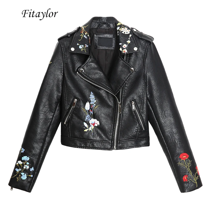 Женская кожаная куртка ftaylor Байкерская облегающая из искусственной кожи с