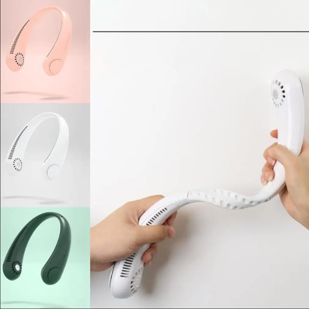 

Portable Mini Neck Fan Bladeless Devices USB Rechargeable Home Outdoor Sports Quiet 2400mAh Neck Fan