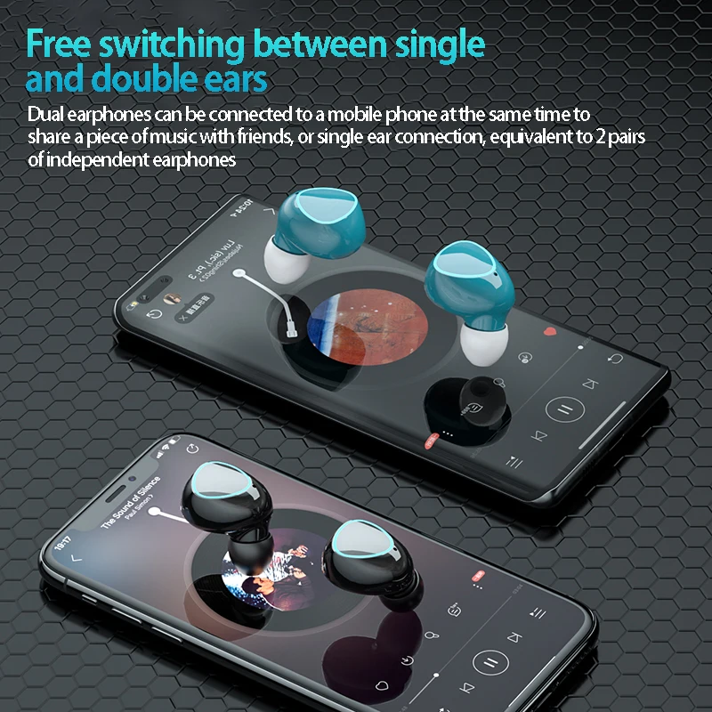 

M22 TWS Wireless Earphone Couple Headphones 9D Noise Reduction Touch In-Ear Stereo Music Earplugs Earphones Couples Best Gifts