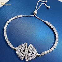 wong rain creative fan 925 sterling silver created moissanite gemstone fashion charm bracelets bangle for women fine jewelry