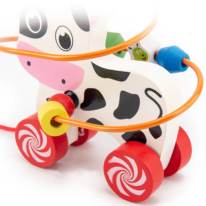 Детские развивающие деревянные игрушки Монтессори с животными автомобиль