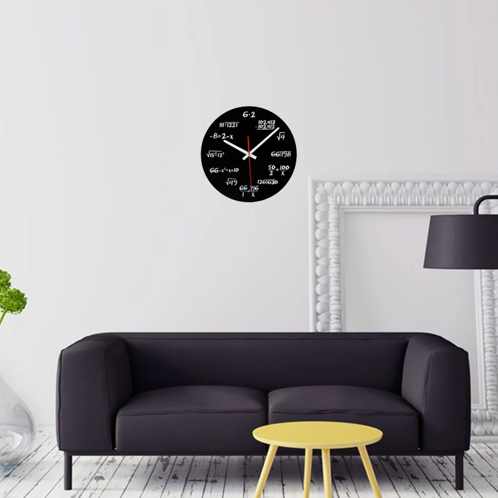 Acrylic Wall Clock Math Equation Modern Each Hour Marked By a Function |