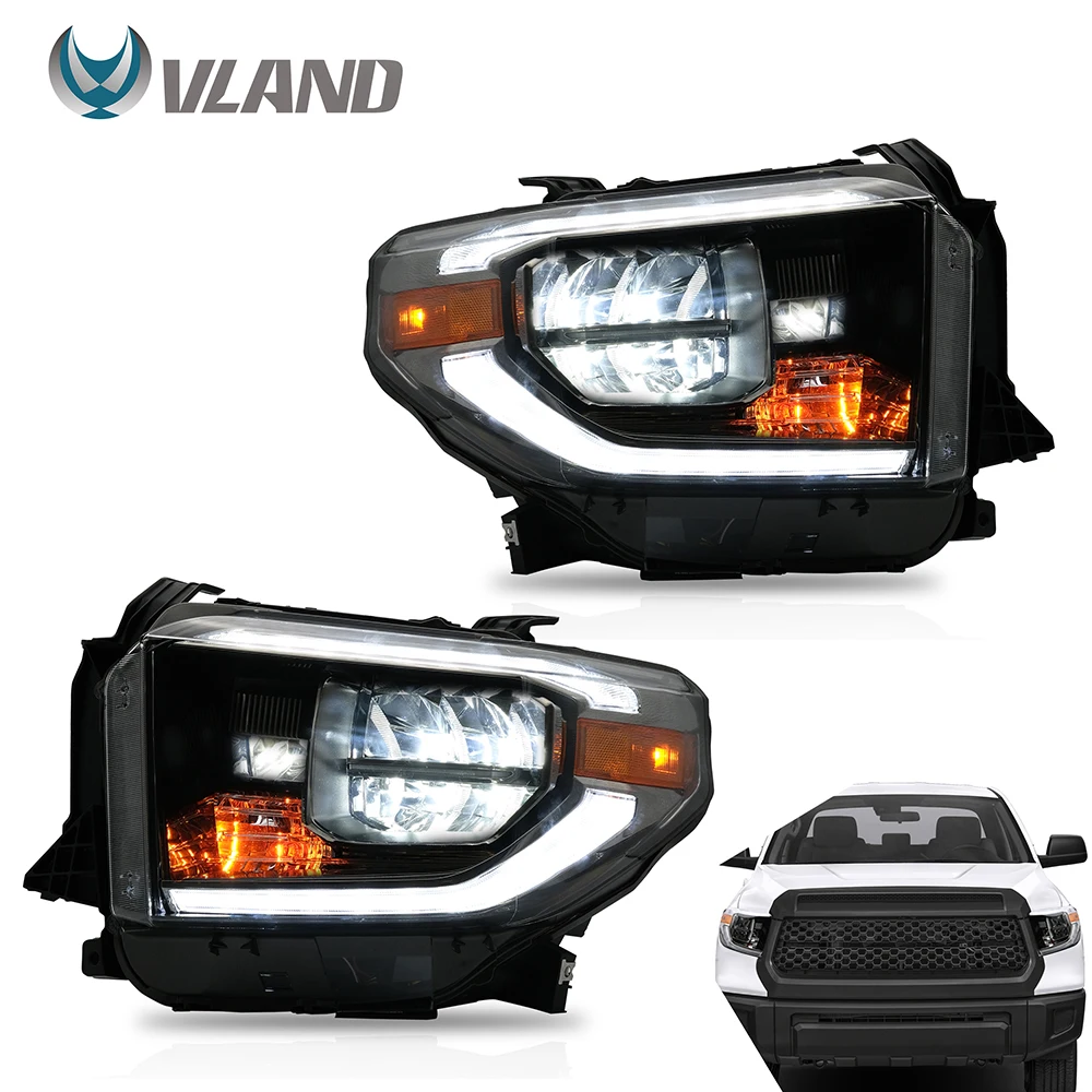 

VLAND Headlamp Car Headlights Assembly for Toyota Tundra 2014 2015 2017-2020 Head light Full LED Reflector moving turn signal