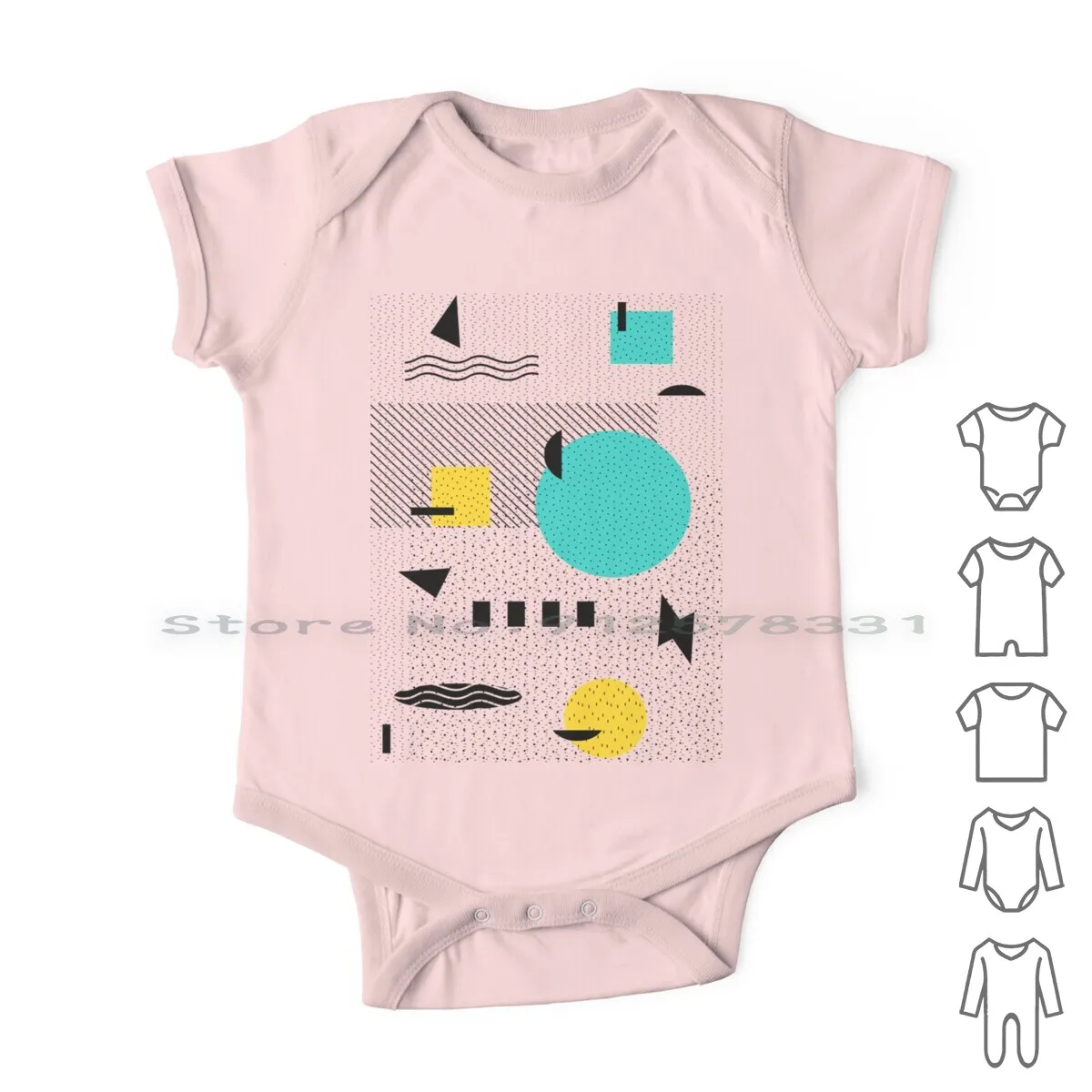 

Детский хлопковый комбинезон Hello Мемфис, персиковая ягода, в стиле ретро