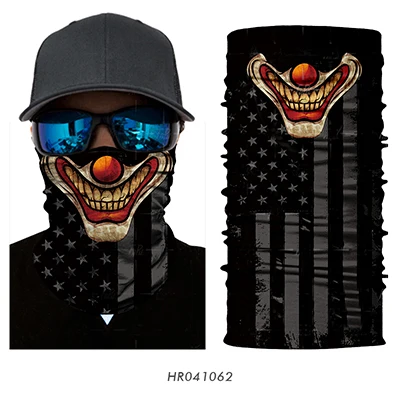 062 3D Skull Seamless Magic Neck Gaiter Skeleton Face Mask Shield Running Cycling Fishing Bike Bandana Headband Tube Scarf Men Women - Цвет: 062