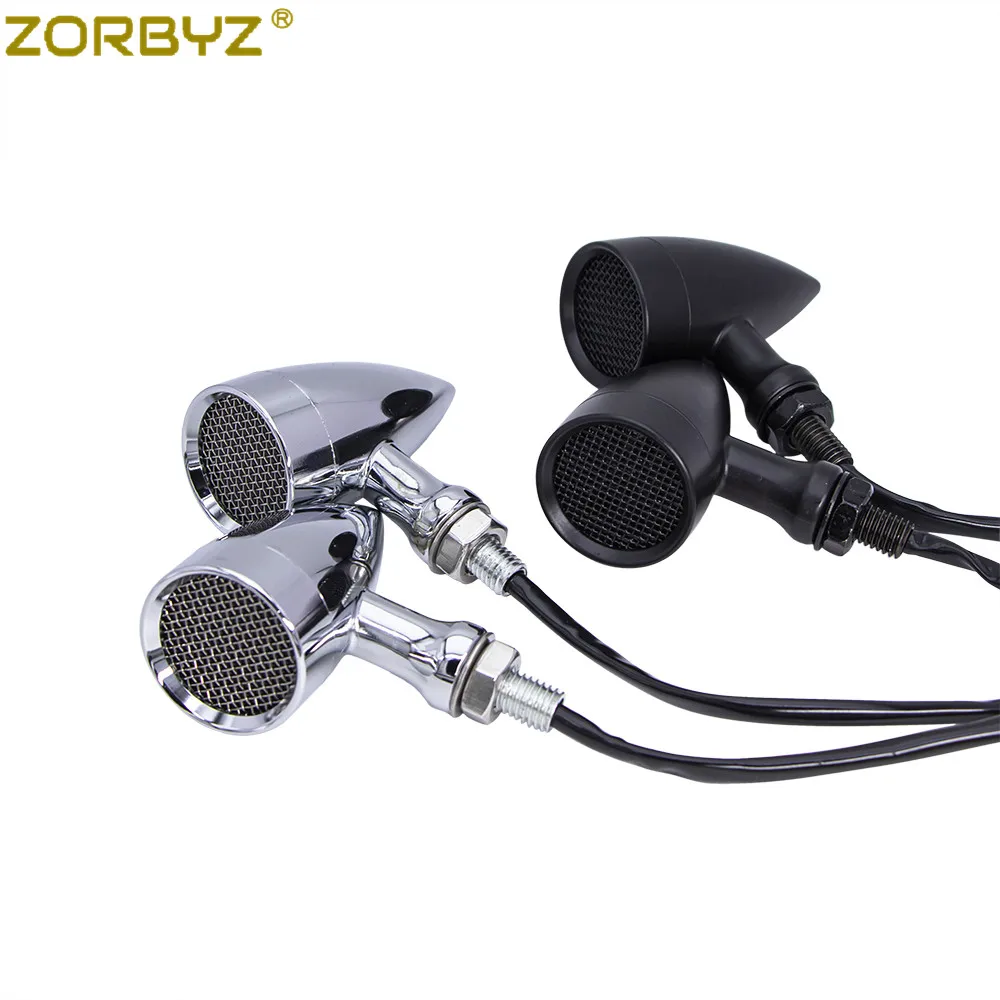 ZORBYZ черный/Хромированный мотоцикл металлический светодиодный индикатор сигнала