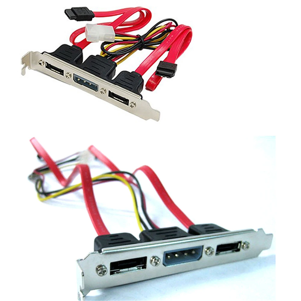 

Chassis SATA to ESATA Adapter Cable Dual ESATA+4P IDE Power Shield Cable Connecting Cable For SATA Hard Disk/ CD-ROM etc