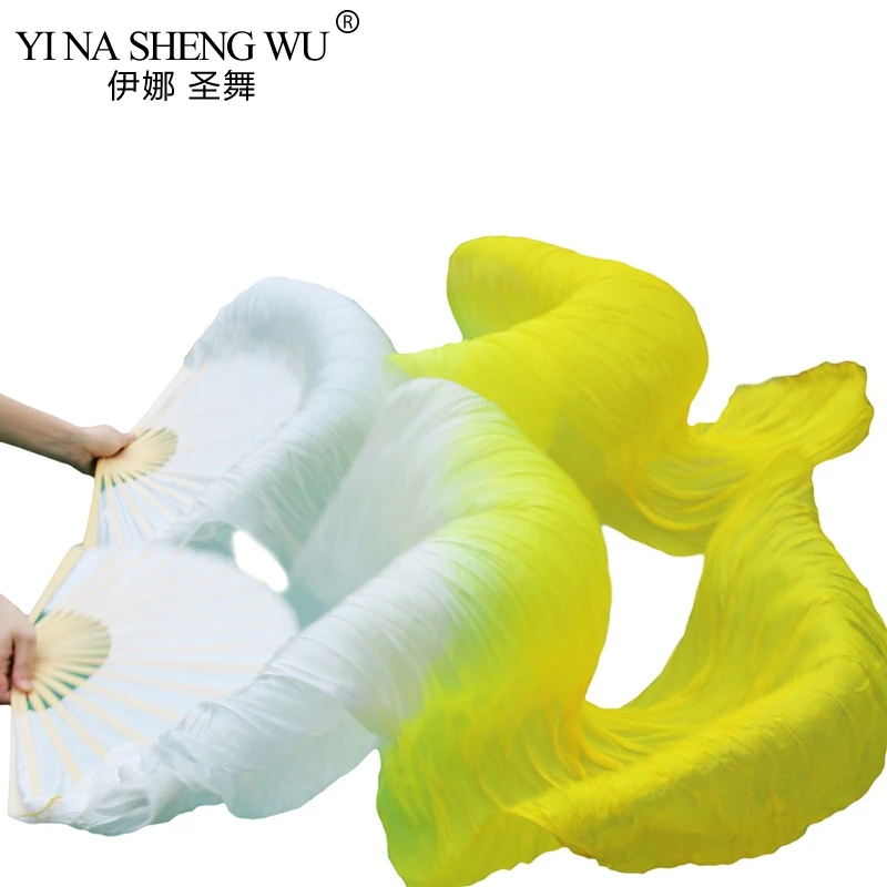 Унисекс настоящий шелк/имитация шелка вентиляторы для танца живота 1 пара левая +