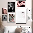 Девушка цветок велосипед Морской серфинг пейзаж настенная Картина на холсте скандинавские плакаты и принты настенные картины для декора гостиной