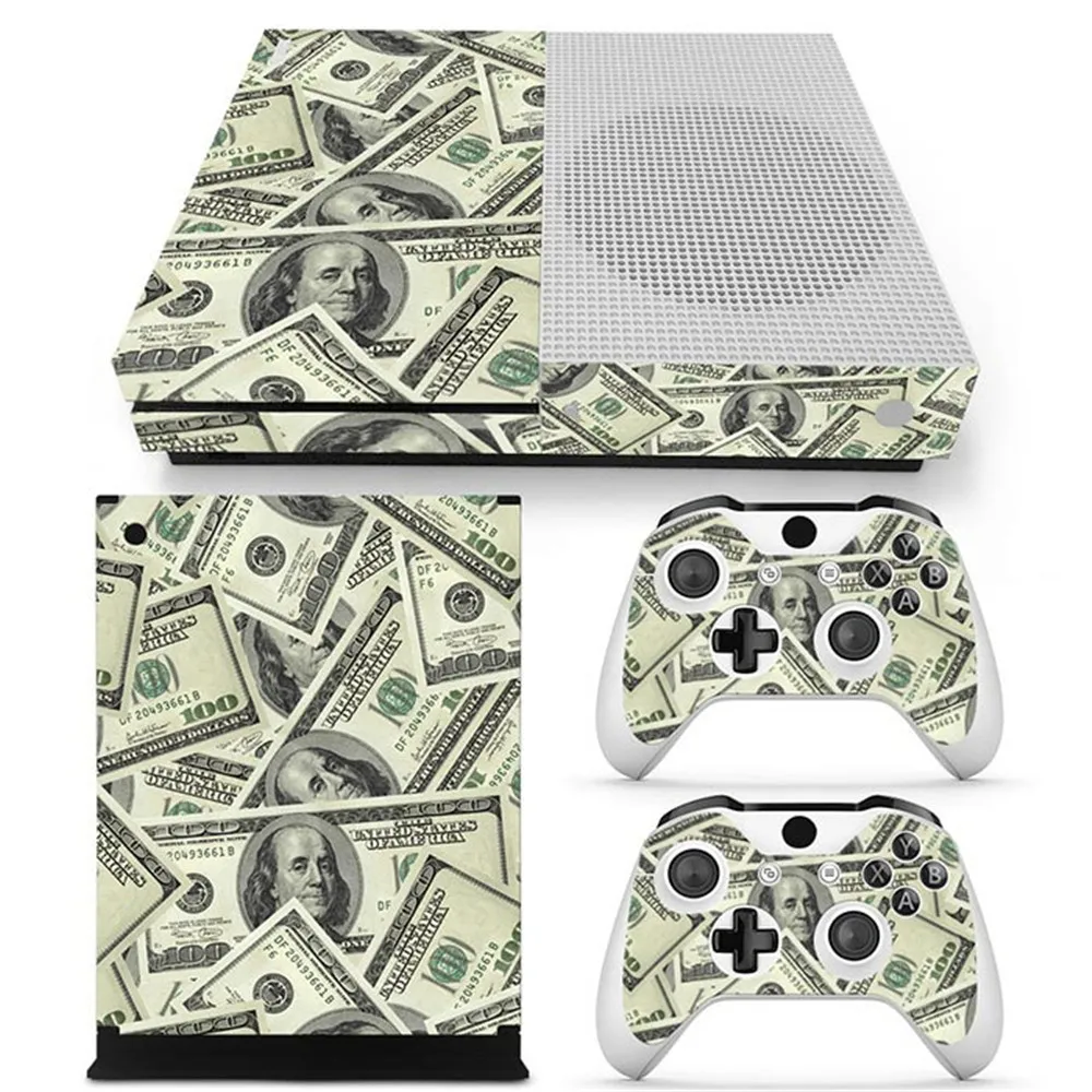 Красная наклейка из углеродного волокна для XBOX One S Slim консоль с двумя