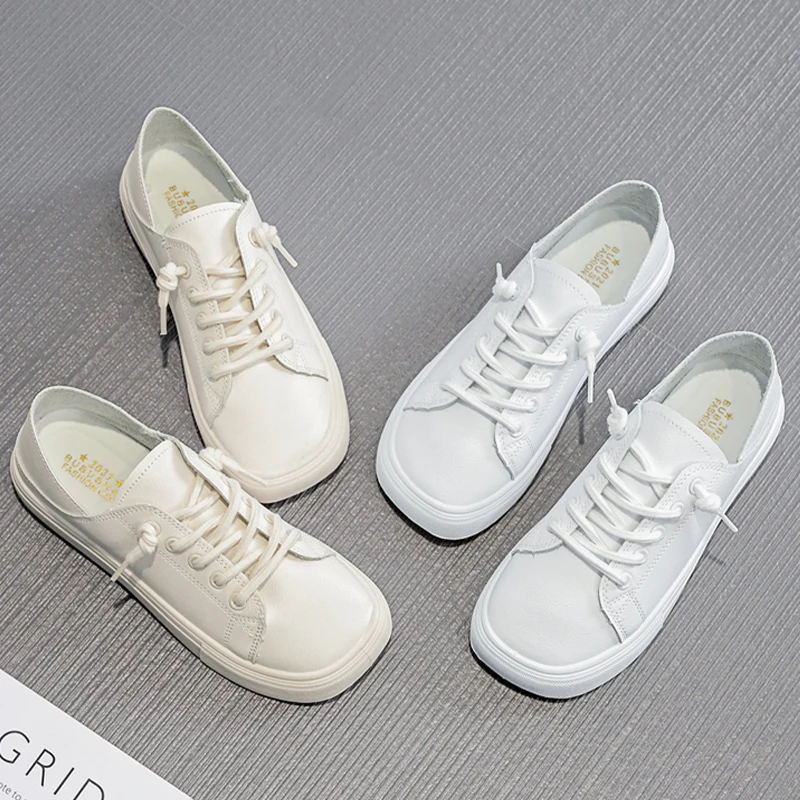 Кроссовки женские повседневные из натуральной кожи белые дышащие кроссовки