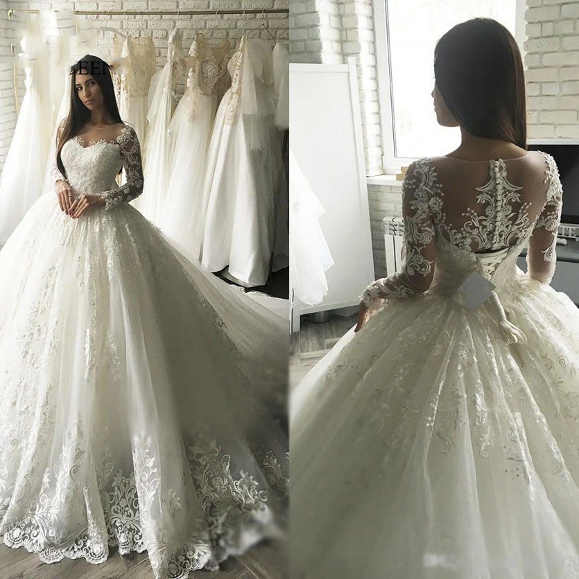 

South Africa Dubai Luxury Wedding Dresses 2020 Appliques Princess Ball Gowns Wedding Dress Bride Robe De Mariee Vestido De Novia