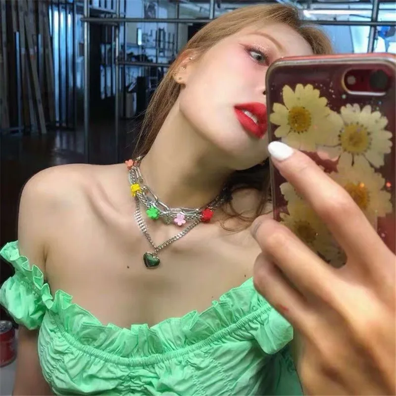 Хип хоп сердце кулон из нержавеющей стали ожерелье лучшее в виде цветка стальная