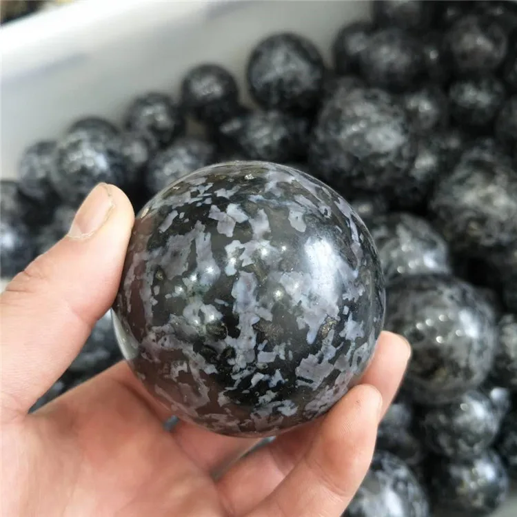 

Black Gabbro Stone Quartz Crystal Ball 50mm-55mm For Decoration or Healing