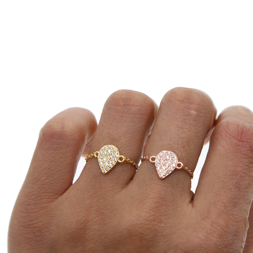 Элегантный серебристый цвет воды с капелькой слезинкой CZ регулировки тонкая