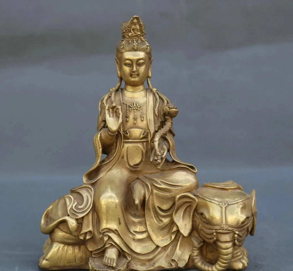 

Старая китайская статуя из меди и бронзы Samantabhadra Kwan-yin