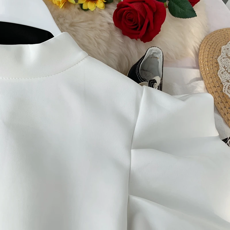 Модная женская блузка с пышными рукавами шикарные женские короткие топы длинным