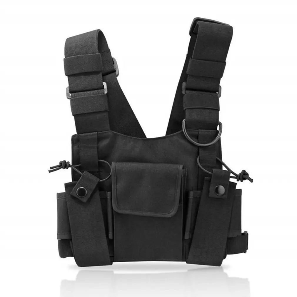 

Tactical Vest Nylon Military Vest Chest Pack Pouch Holster Tactical Harness Walkie Talkie Radio Waist Pack For Two Way Radio