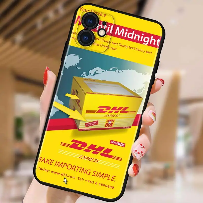 Силиконовый ТПУ модный Dhl Express для Apple iPhone 13 12 11 Mini XS XR X Pro MAX SE 2020 8 7 6 5 цветов черный