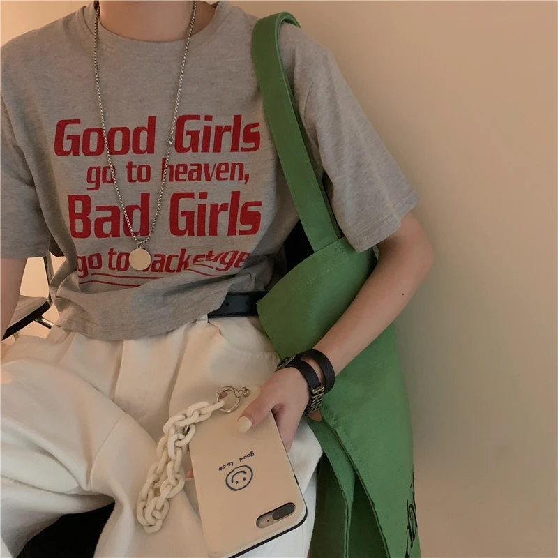 Летняя женская модная футболка с надписью Good Girls Go To Heaven Bad Backstage|Футболки| |