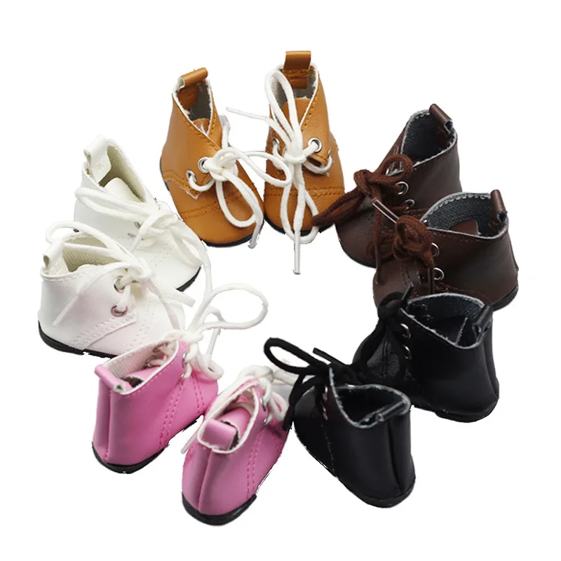 black doll boots 5 см парусиновая обувь для 1/6 BJD кукла модная мини обувь для куклы для России DIY кукла ручной работы аксессуары - Цвет: black doll boots