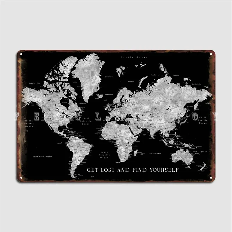 

Металлический знак «Find Yourself Black World», кухонные таблички для кинотеатра, кухня, персонализированный жестяной плакат