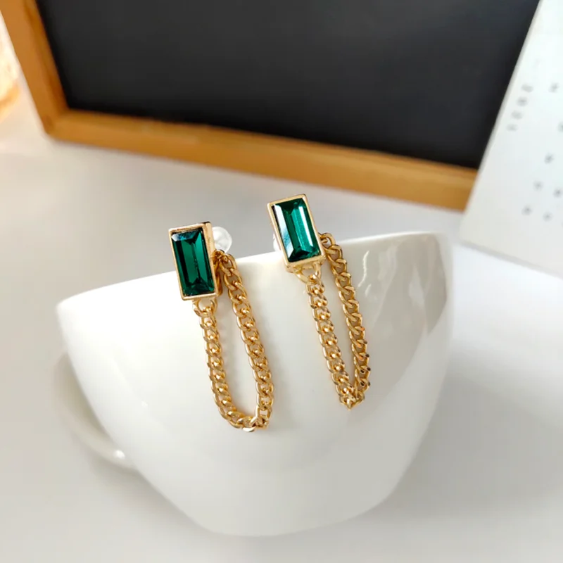

925 Silver Needle Trendy Jewelry Vintage Statement Earrings Delicate Design Gold Color Drop Earrings For Women Gifts